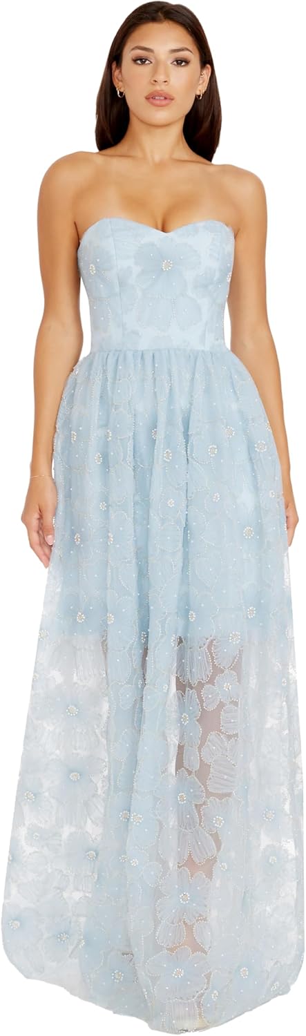 Dress The Population Women's Audrina Fit and Flare Maxi Dress