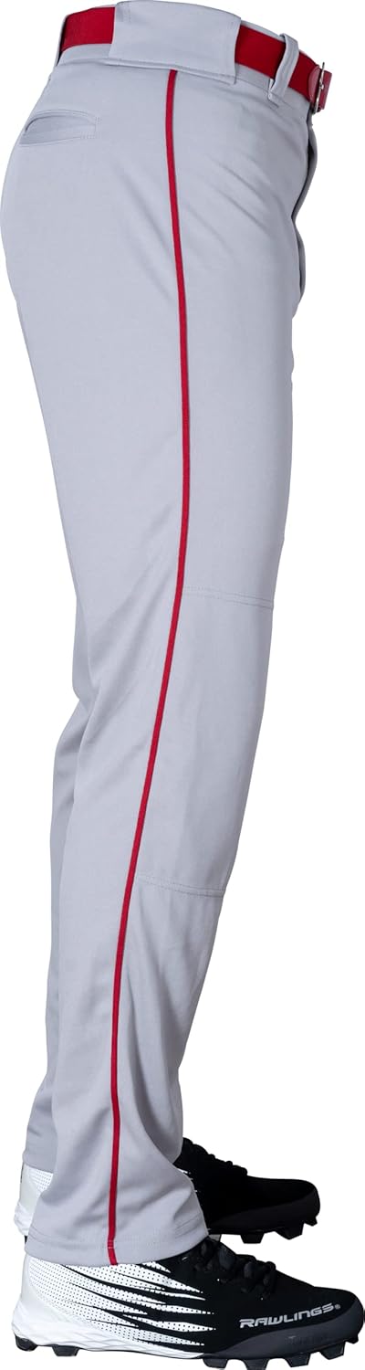 Rawlings | Men’s Semi-Relaxed Full Length Baseball Pants | Piped | Adult Sizes | Multiple Colors - Image 5