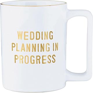 Wedding Gifts Gold Foil Ceramic Coffee Mug, 16-Ounce, Planning In Progress
