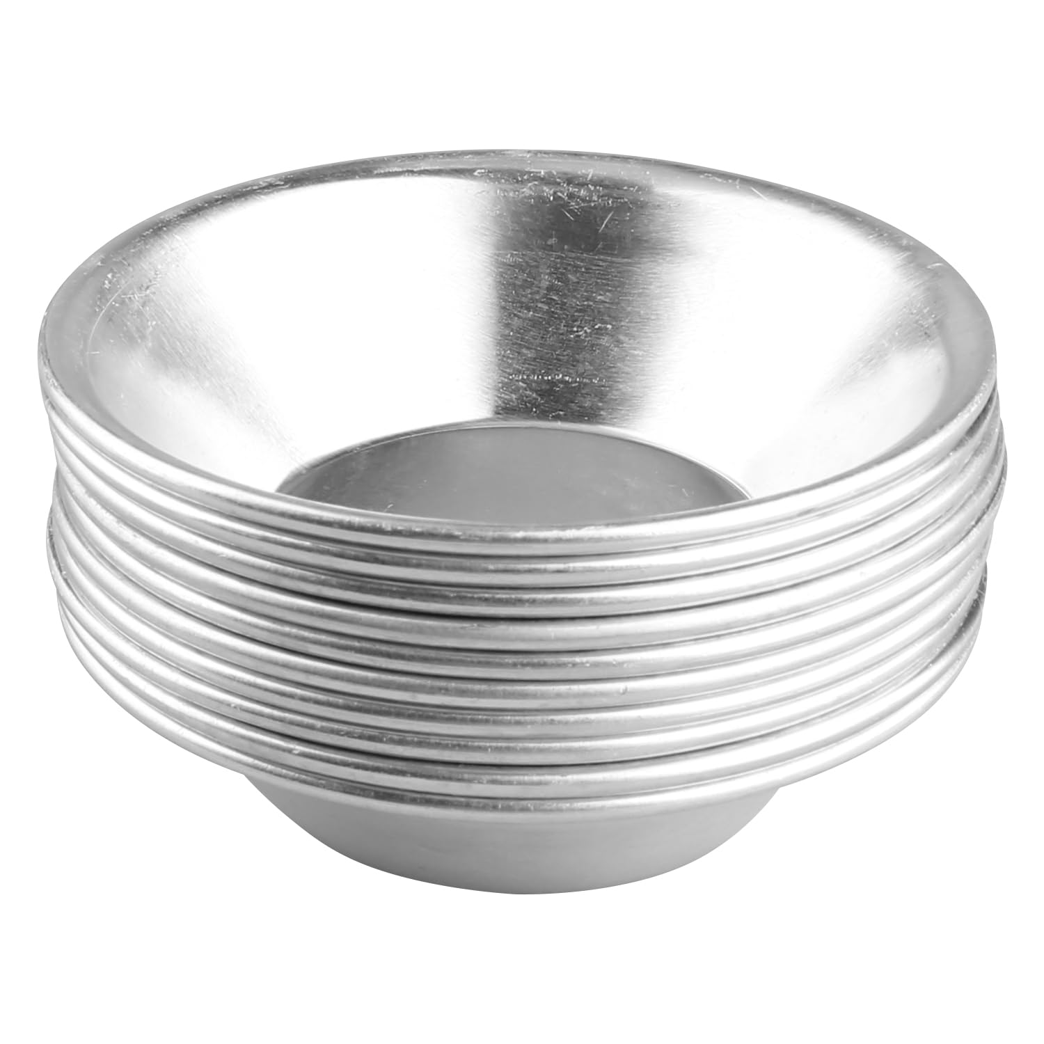 Hopzab 10Pcs Tart Moulds, Non-Stick Aluminium Puddings, Reusable Baking Cups, Mini Pie Dishes for Desserts, Easy Clean Egg Tarts