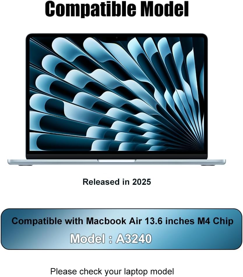 Image of OJOS 13 inch HD Screen Protector Compatible with MacBook Air 13.6 Inches 2025-2022 M4 / M3 /M2 Chip Model A3240 A3113 A2681 Clear Anti-Fingerprint & Scratch-Resistant 5H Hardness Laptop Protector Accessories (Clear)