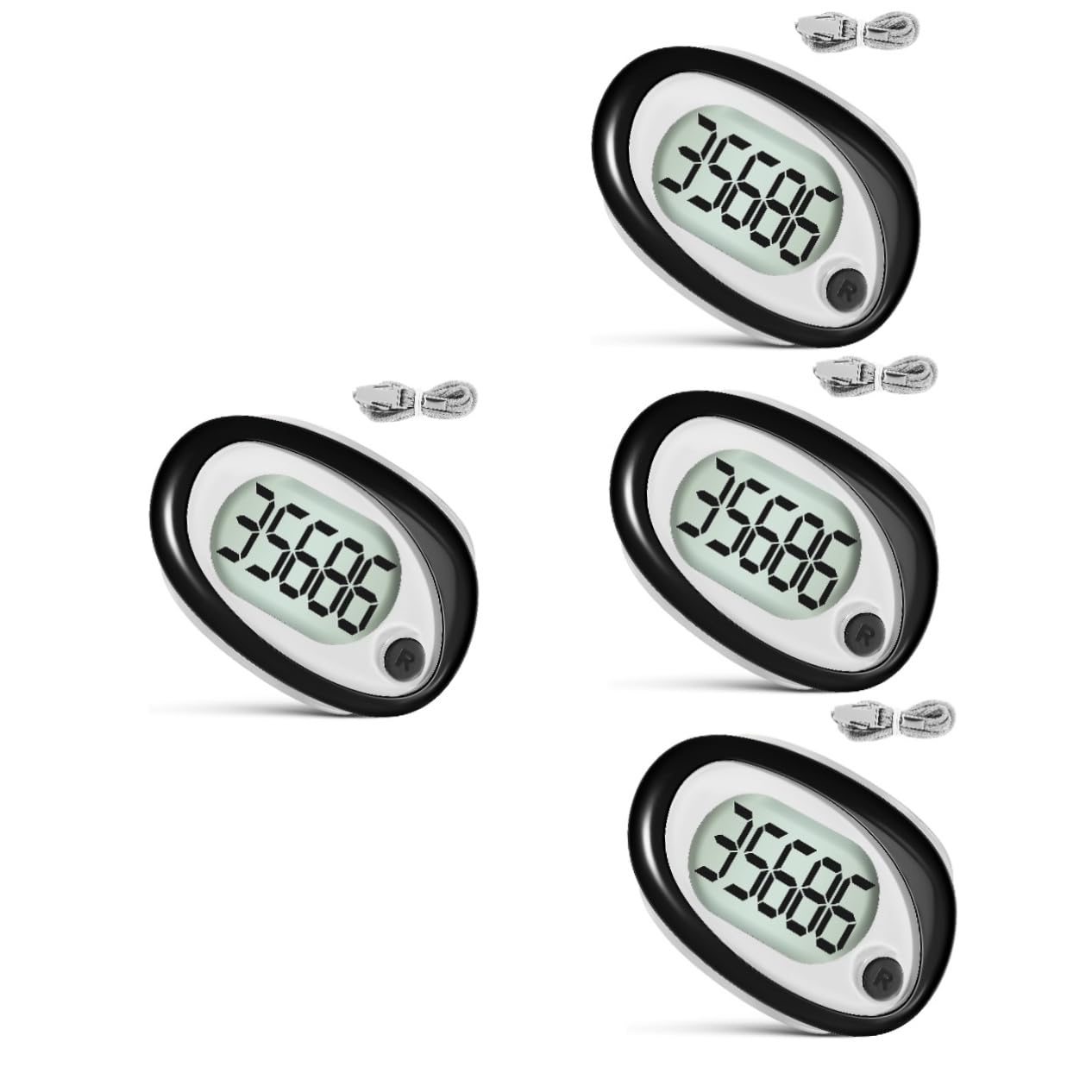 UKCOCO Schrittzähler Schlüssel Knöchel Schritte Elektronisch Gehen Für Clips Sport Schalter 3D Lauftheke Wandern Spazierzähler Black Plastik