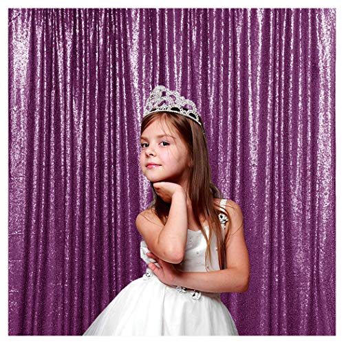 QueenDream Sparkly Sequin Backdrop Purple Backdrop for Birthday Party Wedding Photo Booth Christmas Decoration 8ftx8ft