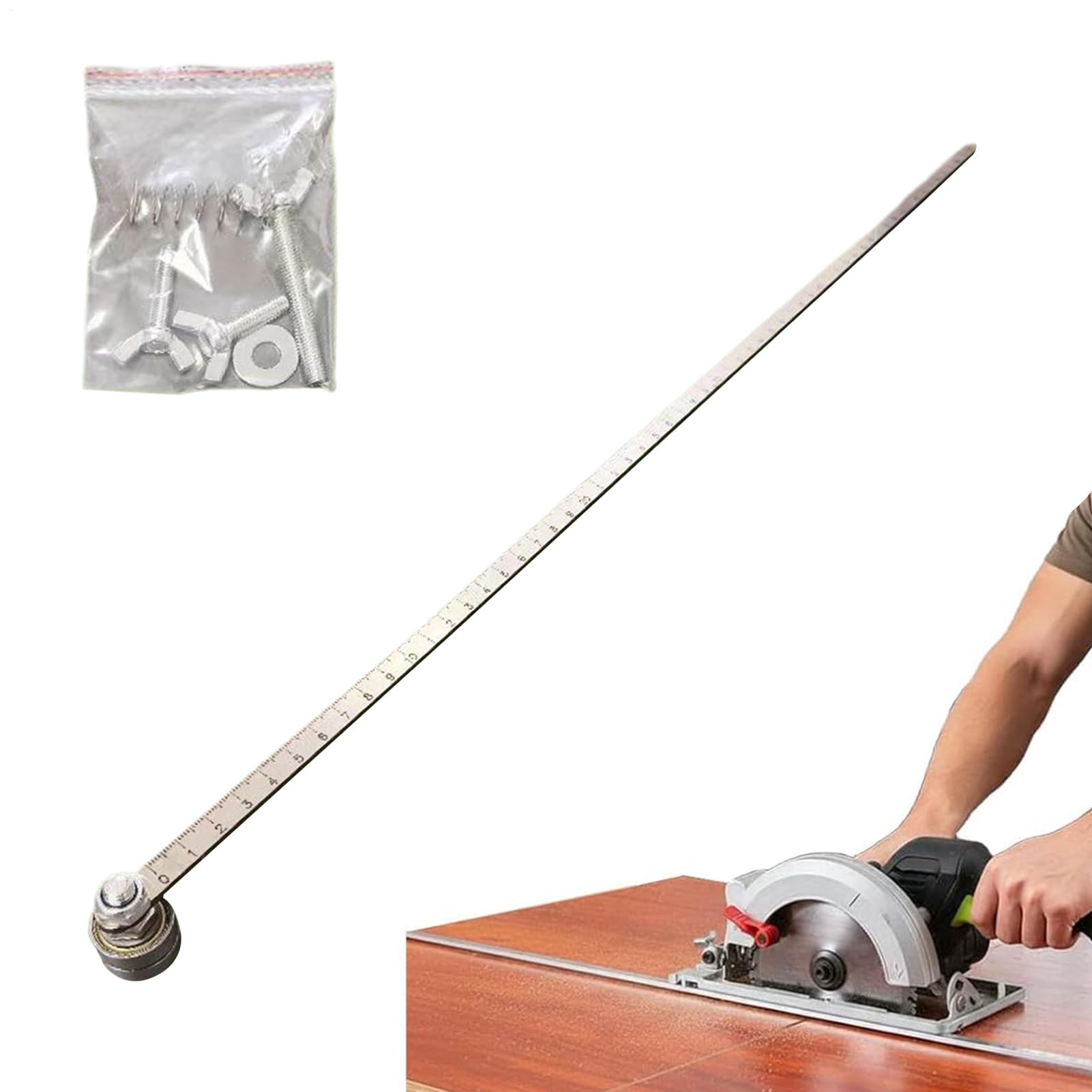 Guía de posicionamiento y corte para carpintería con carril ajustable de 60 cm