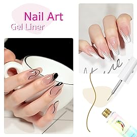 senvenski Liner Gel Nail Polish Kit - UV/LED Soak Off Nail Art Set with Black White Colors | Paint Design Manicure Gift Kit for Women Salon Home Use (LX2-002)