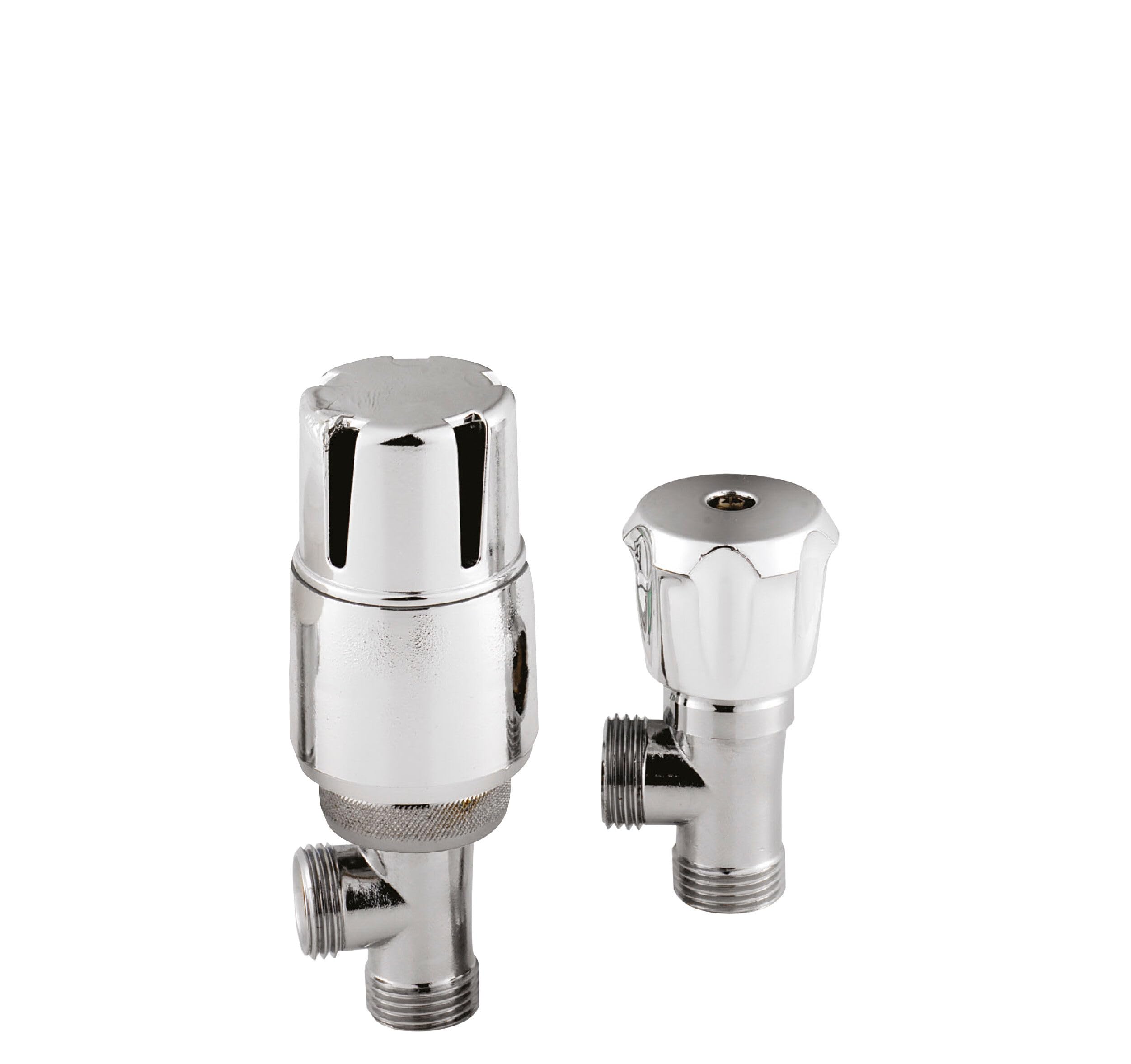 Balterley Angled Thermostatic Radiator Valves, Sold In Pairs - Chrome