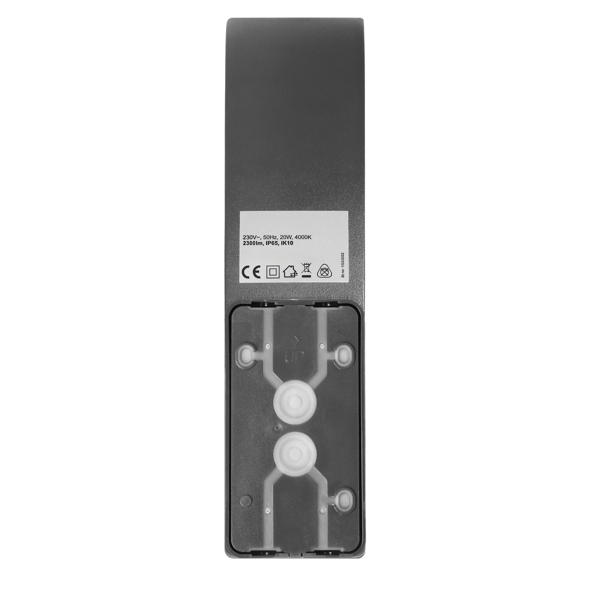 Lampa Zewnętrzna LED Lampa Ścienna Ogrodowa 2000lm IP65 4000K 20W (szary)