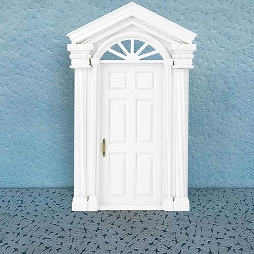 Miniatura 9 de Tnfeeon Puerta de casa de muñecas, muebles de casa de muñecas, puerta de casa de muñecas de madera, para decoración de casa de muñecas, dormitorio,