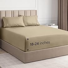 Queen Extra Deep Pocket Sheets - Cotton Sheets Queen Size - 4 Piece Sheet Set - 400 Thread Count Cotton - Extra Deep Fitted Sheet Set - Cotton Sheets Queen -Extra Deep Pocket Sheets Queen-Crisp Cotton