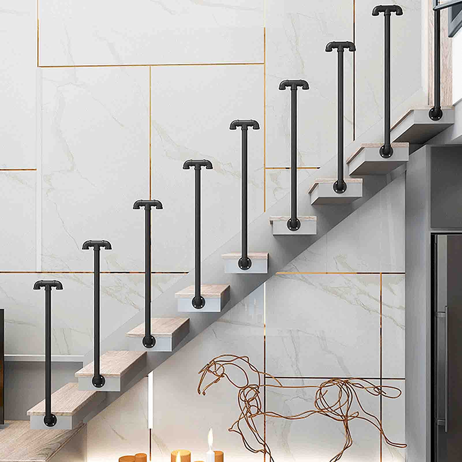 Garde-corps en fer forgé noir mat de 35 à 100 cm pour escalier intérieur