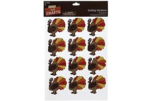 Miniature Thanksgiving Turkeys Adhesive Foam Stickers