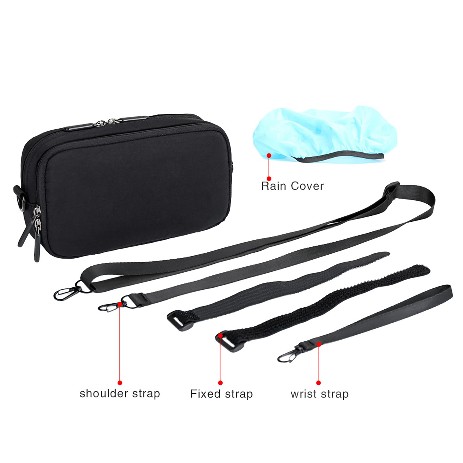 Bolsa de Manillar de Bicicleta Bolsa de Bicicleta de Poliéster Impermeable Multifuncional Bolsa de Almacenamiento de Bolsa de Tubo Superior con Correa de Hombro Extraíble