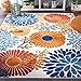 SAFAVIEH Cabana Collection Accent Rug - 4' x 6', Creme & Red, Floral Design, Non-Shedding & Easy Care, Indoor/Outdoor & Washable-Ideal for Patio, Backyard, Mudroom (CBN832A)