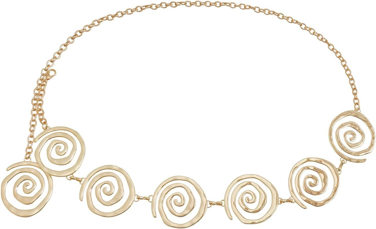 Western Metal Concho Belt for Women Cowgirl Oval Adjustable Chain Belts for Dresses Skirt Y2k Accessories