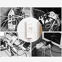 Vista 6 de Fijador de Enchufe de Escritorio Autoadhesivo, Soporte de Enchufe Adhesivo Sin Perforaciones Organizador de Cables Protector de Sobretensiones Sin