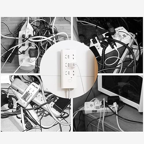 Miniatura 6 de 4 fijadores de enchufe de escritorio autoadhesivos soporte de enchufe sin perforaciones protector de sobretensiones sin perforaciones soporte de