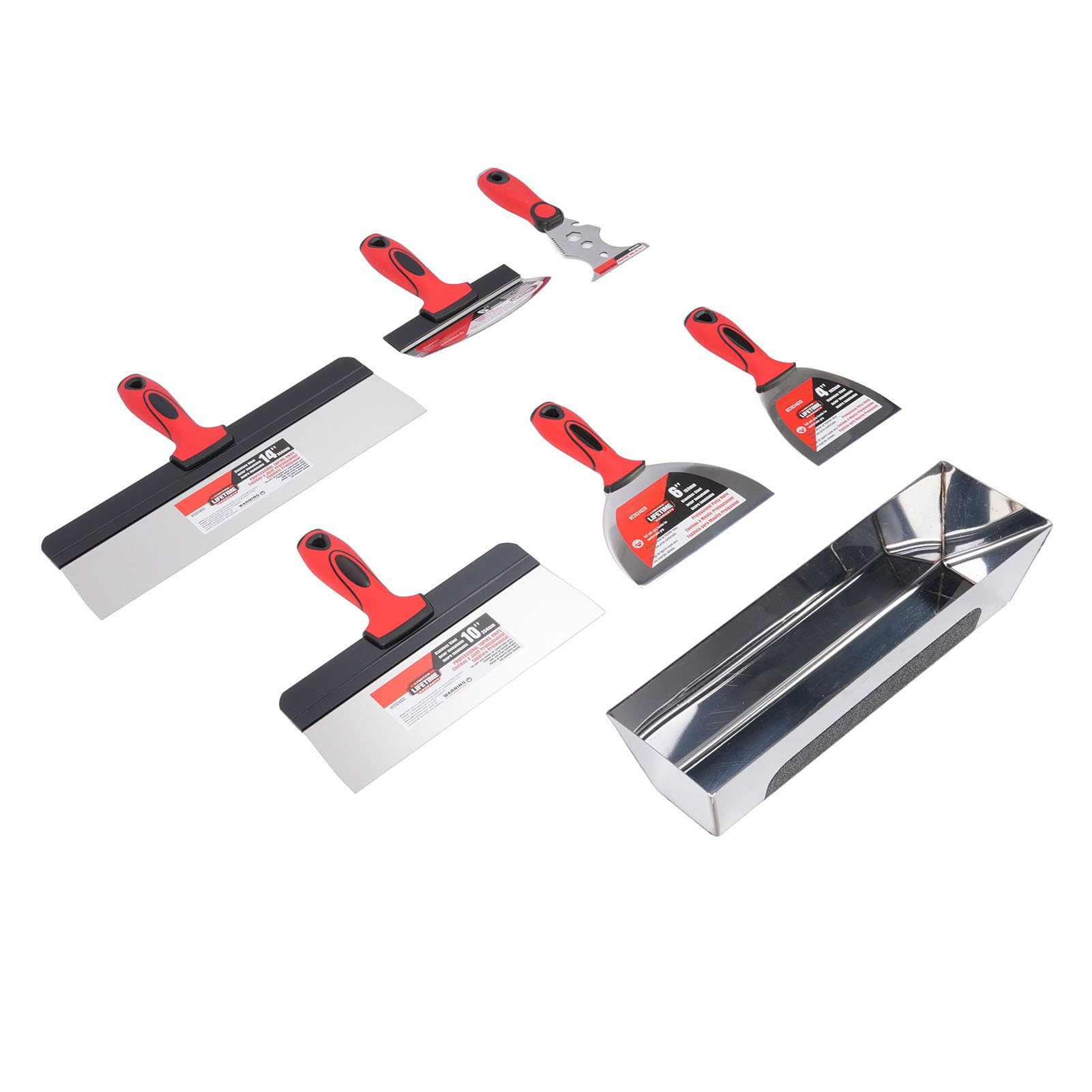 Topiky Kit di Utensili Manuali per la Finitura del Muro a Secco, Spatola per Stucco in Acciaio Inossidabile da 12 Pollici e Vaschetta per Fango, Accessori per Verniciatura Multifunzione, Raschietto