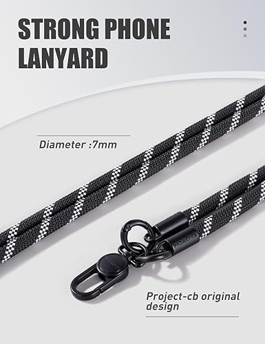 Miniatura 2 de project-cb 1 cordón para teléfono, 2 lengüetas para teléfono, cordón cruzado para teléfono celular, cordón de cuerda, correa ajustable universal