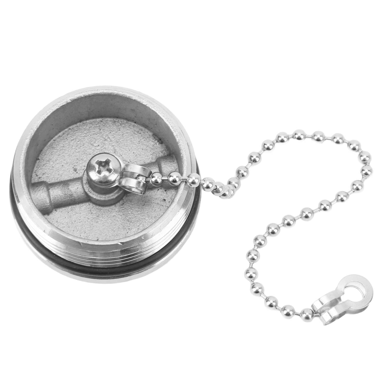 Tappo del Serbatoio del Carburante Per Barche, Tappo di Riempimento del Ponte in Acciaio Inossidabile Marino Tappo del Serbatoio Per Barche Lucidato con Catena Per Roulotte Per Yacht Per Barche(38mm)