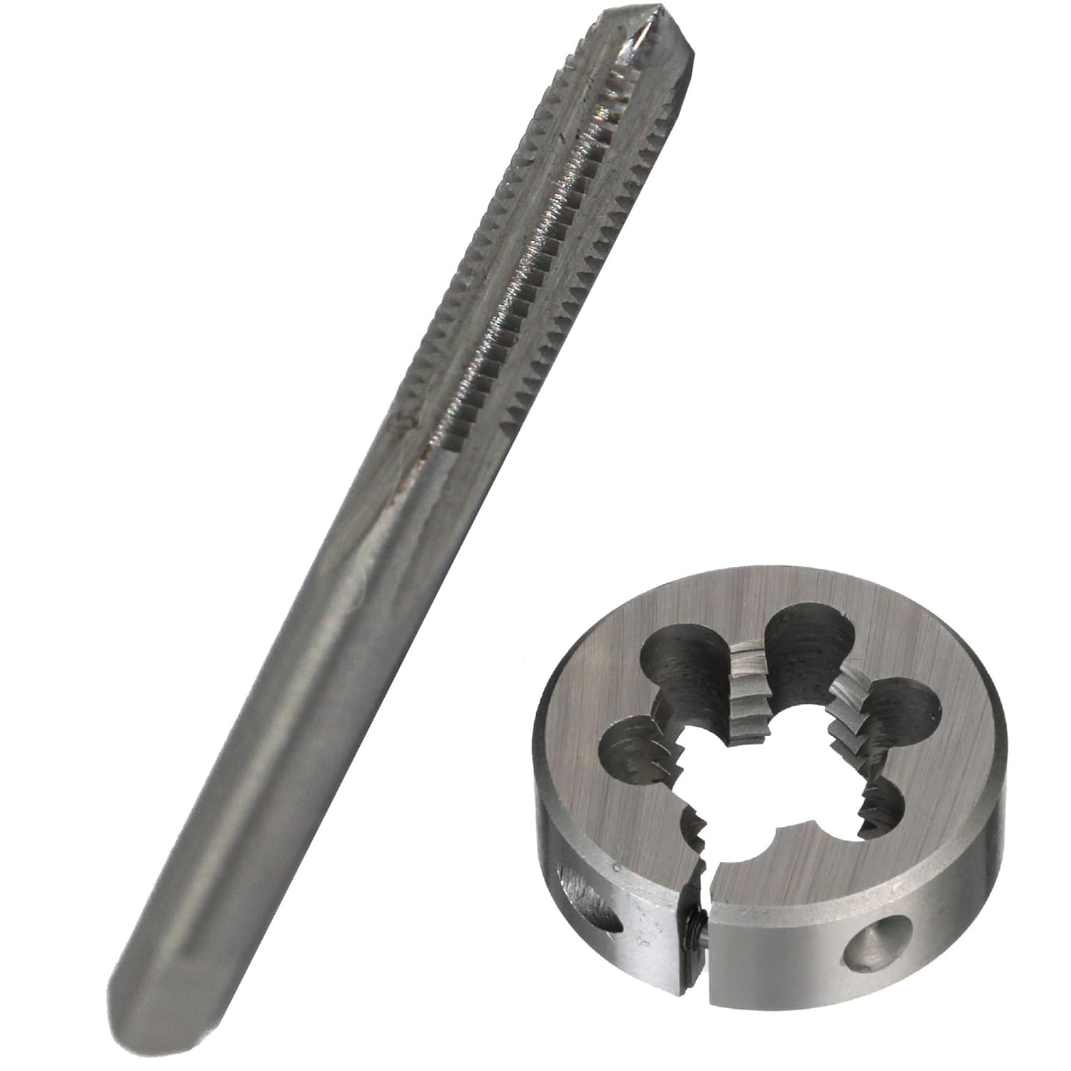 Drill America #8-40 UNS Tap and Die Kit, HSS Plug Tap and 1" OD HSS Round Die