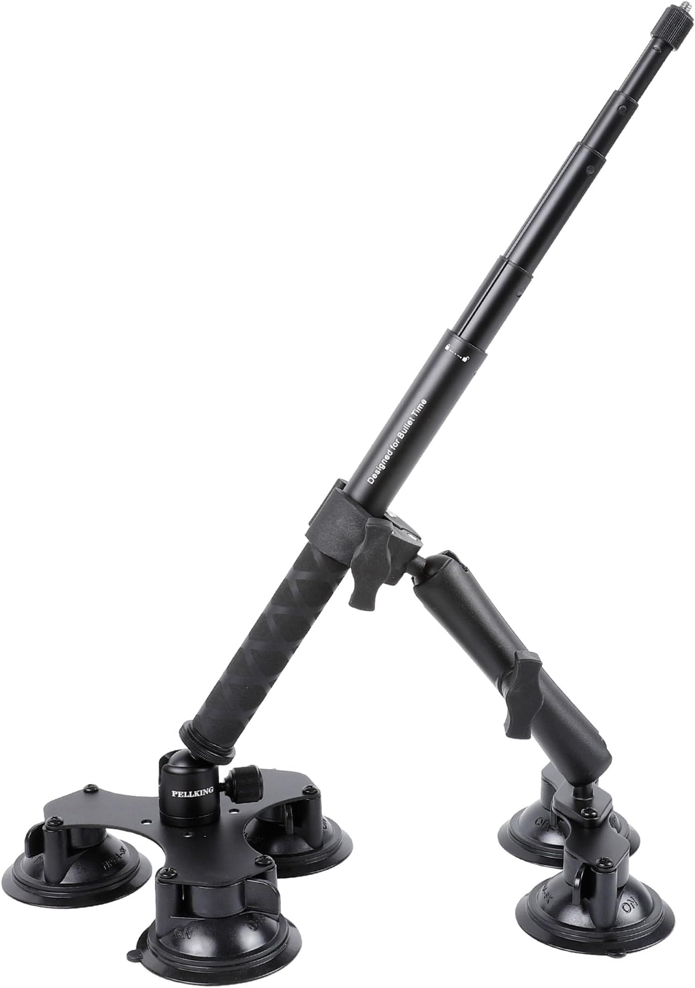 PellKing Car Suction Cup Mount for Insta360 x4, x3, x2, x, One RS, R Compatible with GoPro Max Camera, 5 in 1 Suction Mount Kit for Action Cameras (Includes 44.9-inch Selfie Stick)