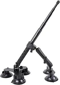 PellKing Suction Car Mount for Insta360 x5,x4, x3, x2, x,One RS,R Compatible with GoPro Max DJI OSMO 360 Camera 5 in 1 Suction Mount Kit for Action Cameras (Includes 44.9-inch Selfie Stick)