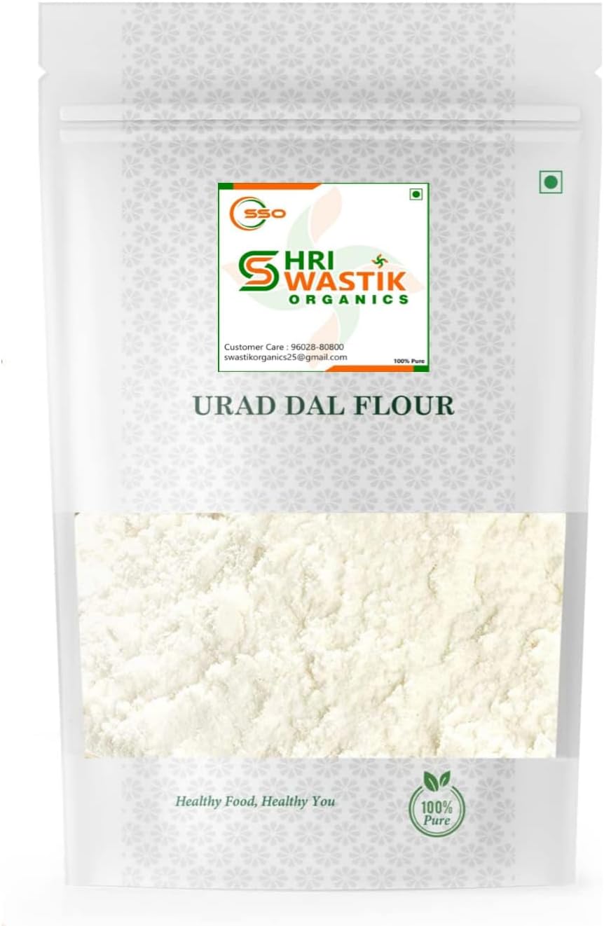 Shri Swastik Organics Urad Dal Flour | Urad Dal Ka Atta | Black Gram Flour | Healthy & Wholesome | 100% Gluten Free Flour | Pack of 2 Kg