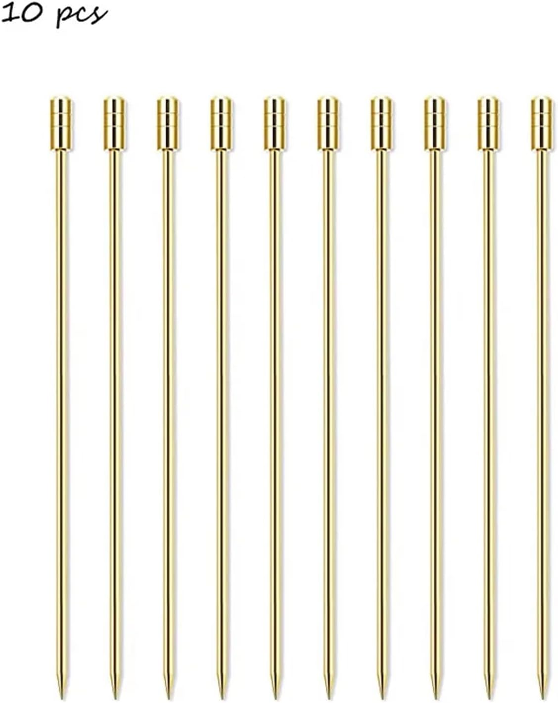 40Pcs 304 Stainless Steel Food Picks Reusable Cocktail Sticks Reusable Drink Picks Toothpicks Fruit Picks(Gold 2)