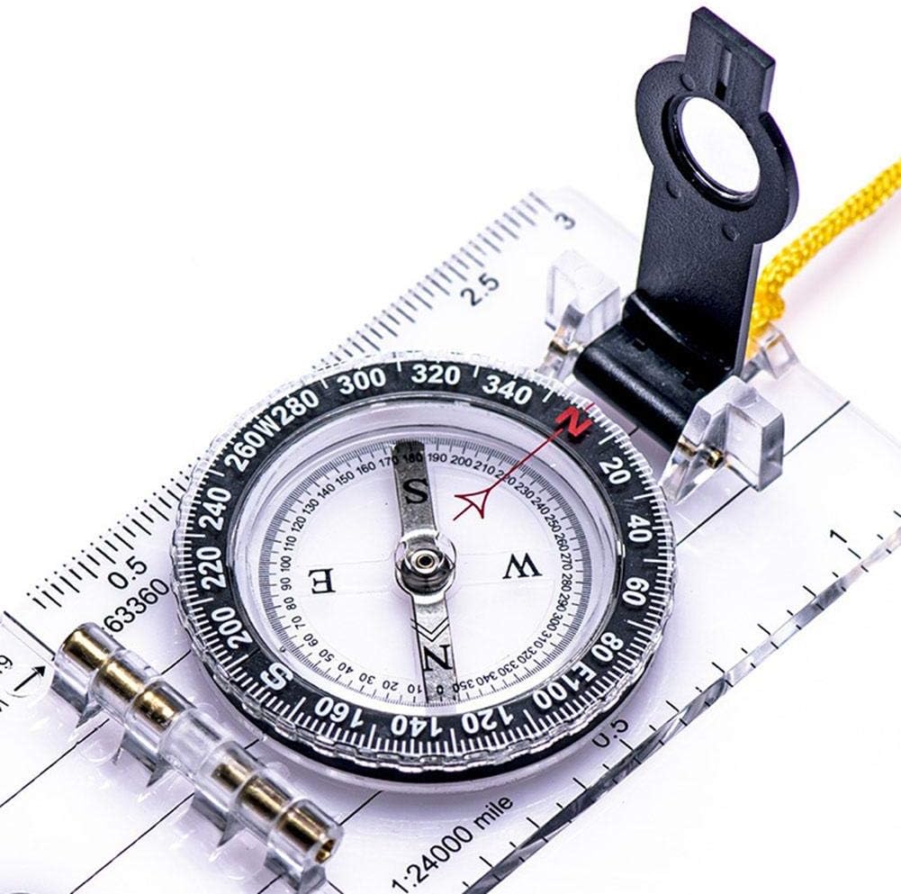 PITCHBLA High Precision Map Positioning Compass Outdoor Baseplate Ruler Map Scale Camping Hiking Kit Exploreer Compass for Map Reading and Navigation