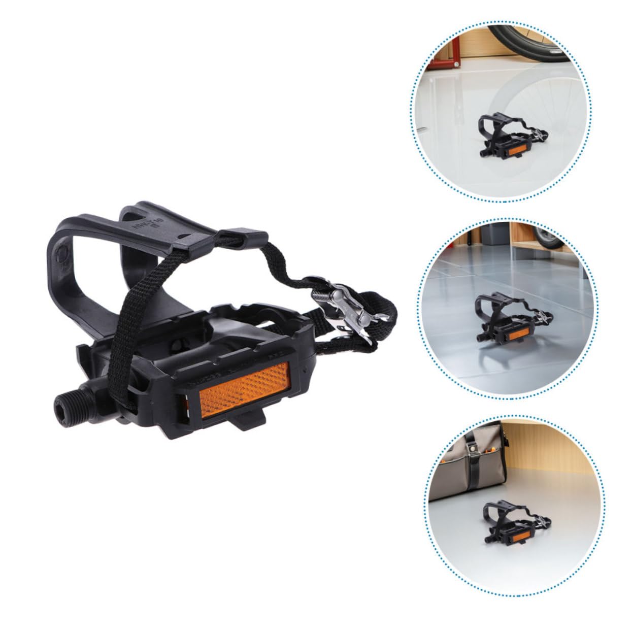 GANAZONO 2 Pares Correas para de Bicicleta con Clips para Dedos de Cinta Ajustable de Nylon Resistente para y Fitness Instalación Fácil sin Herramientas Compatible con Varias de Calzado