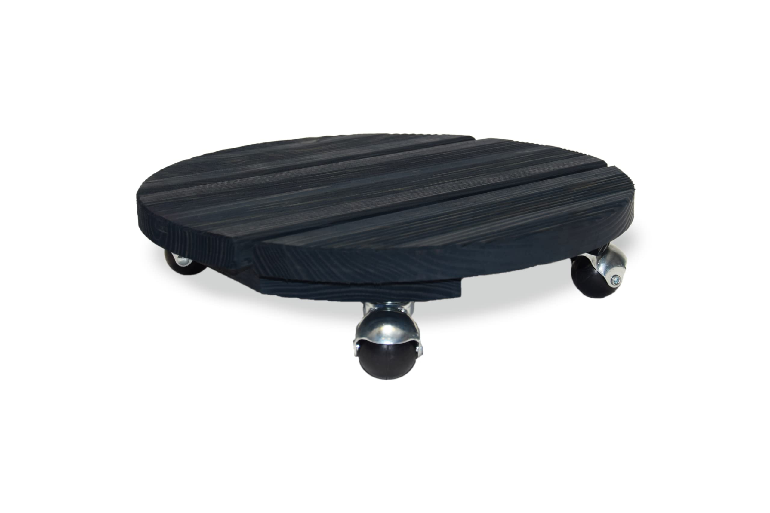 Roule plante bois 37 cm anthracite pour déplacer vos pots au salon