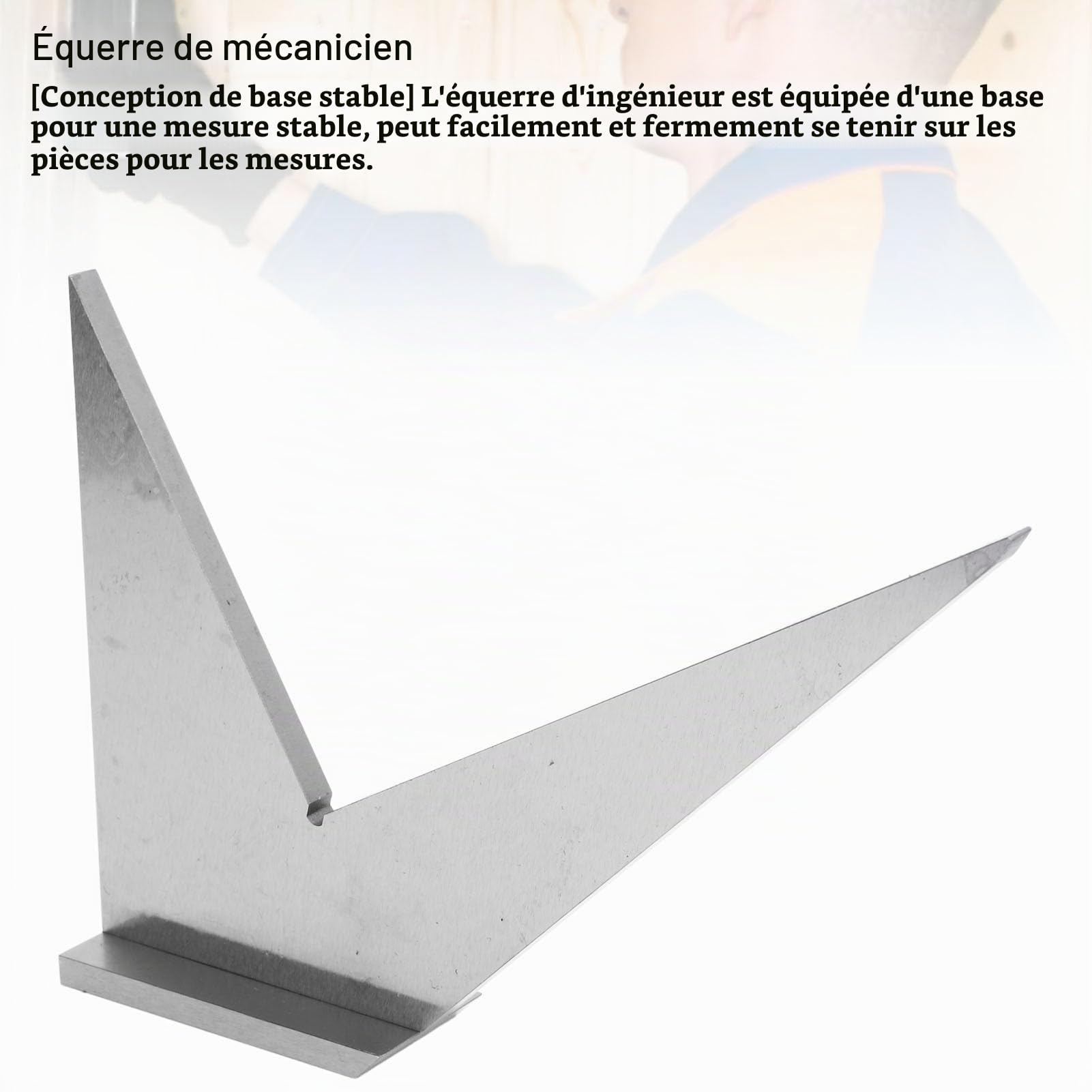 Equerre de mécanicien avec base, Equerre d'angle 45 degrés en acier au carbone DIN 875/2 Règle d'angle standard pour mesurer les pièces, utilisation polyvalente, 110x59mm