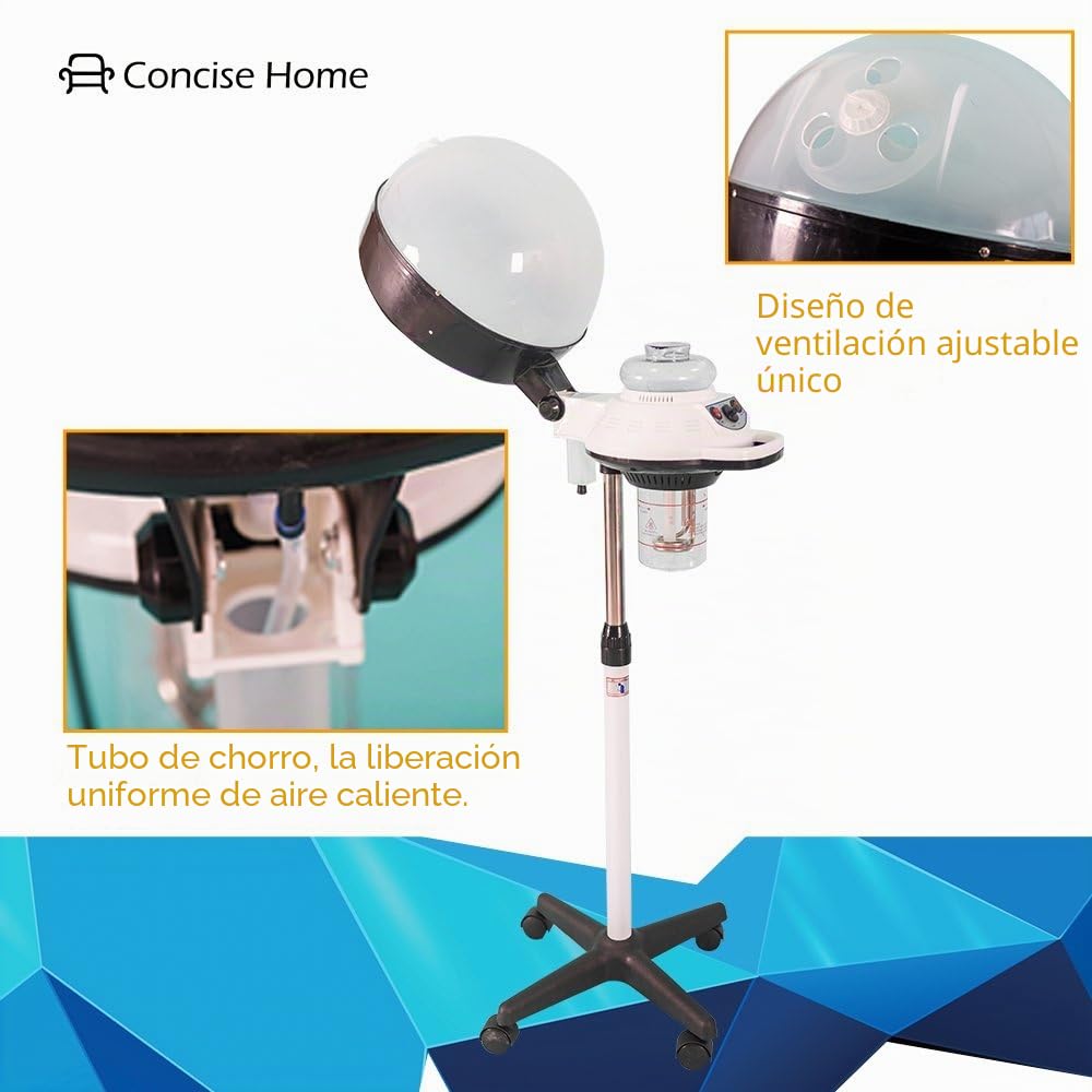 Vaporizador profesional con capucha para acondicionamiento profundo, altura ajustable, vaporizador de vapor para spa, salón y uso doméstico
