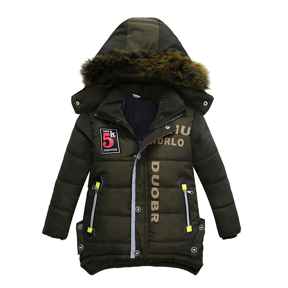HOMEBABY Children Winter Warm Cotton Padded Hooded Coat Kids Girl Boy Thick Jacket Cardigan Hoodie Casual Long Sleeve Tops Clothes 3-7 Years