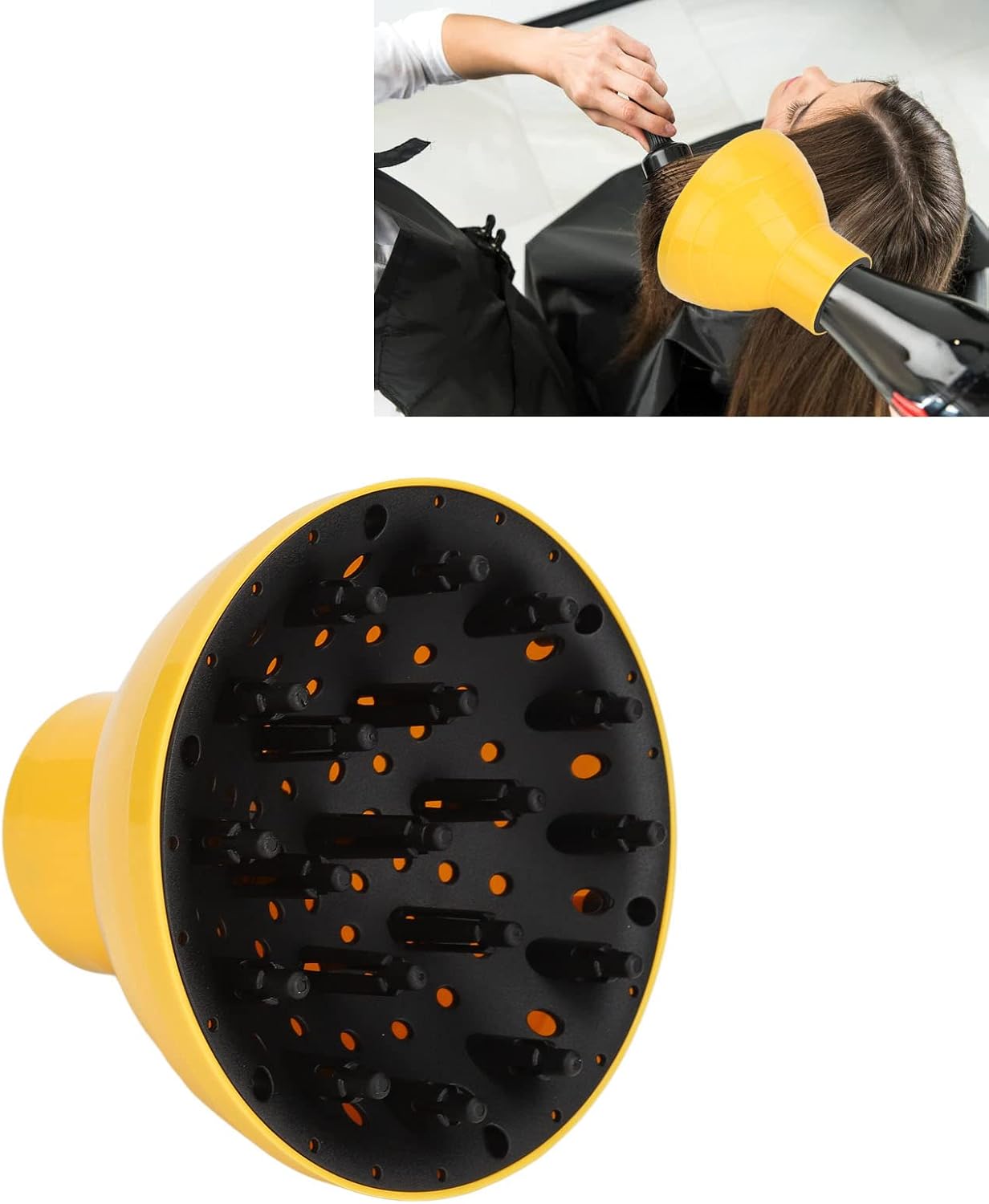 Hair Diffuser Adaptable for Blow Dryers, Hair Dryer Diffuser Professional Portable Home Salon Hair Diffuser Attachment for Curly Wavy Hair