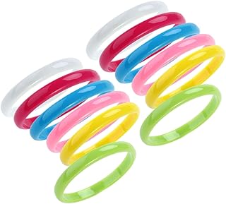 NUOBESTY Plastic Bangle Bracelets Candy Color Bracelet Party Favors Pack for Birthday Party 12pcs (Random Color)