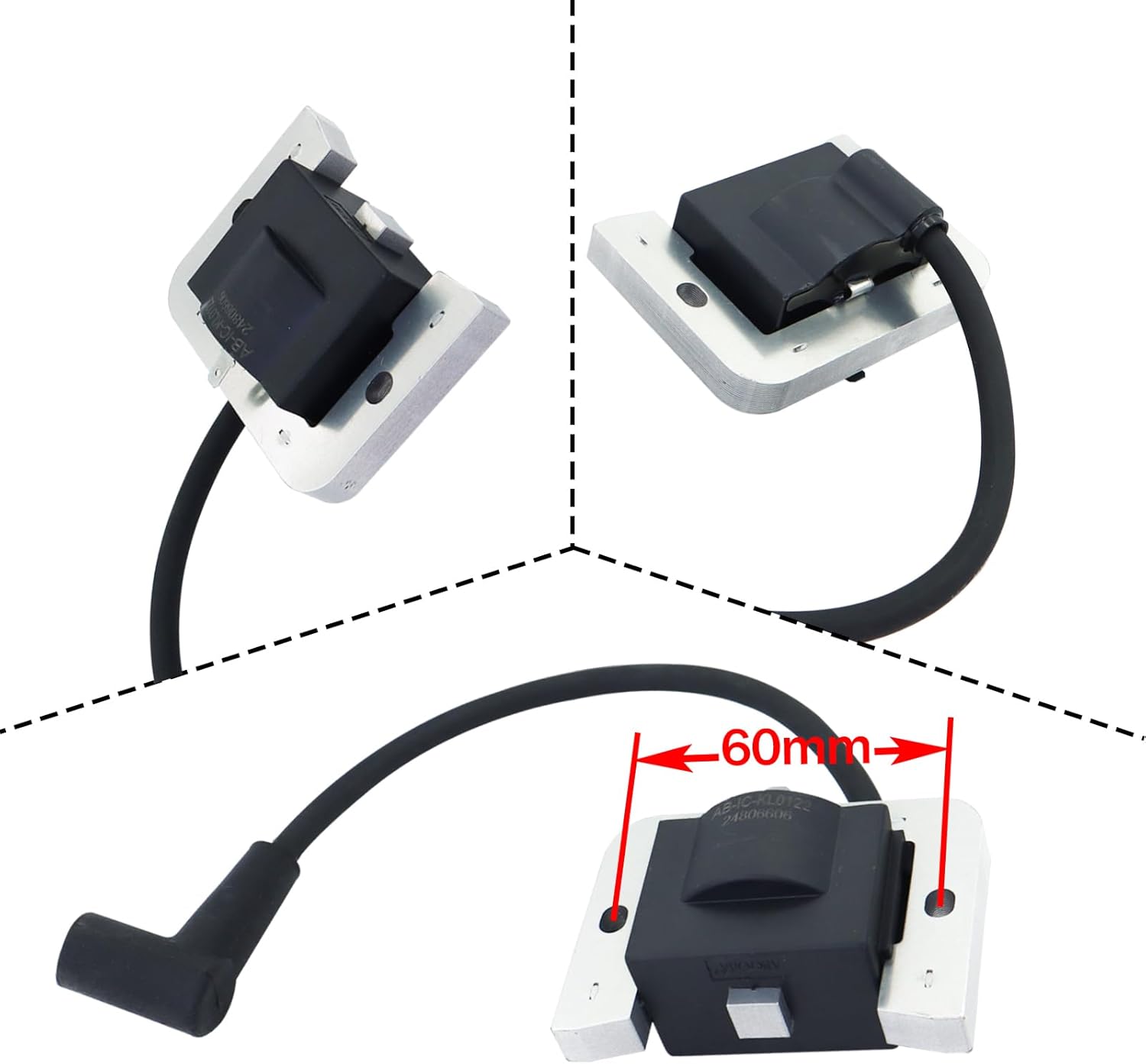 2Pcs ALRACALL 32 584 24-S Ignition Coil Replaces For Kohler 3258425-S 32-584-09-S 32-584-25-S Fits for KT740 KT745 ZT740 Models with Spark Plug