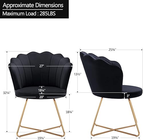 Miniatura 2 de DUHOME Silla decorativa de terciopelo para sala de estar, silla de esquina para dormitorio, sala de estar, silla de sala de estar en forma de concha