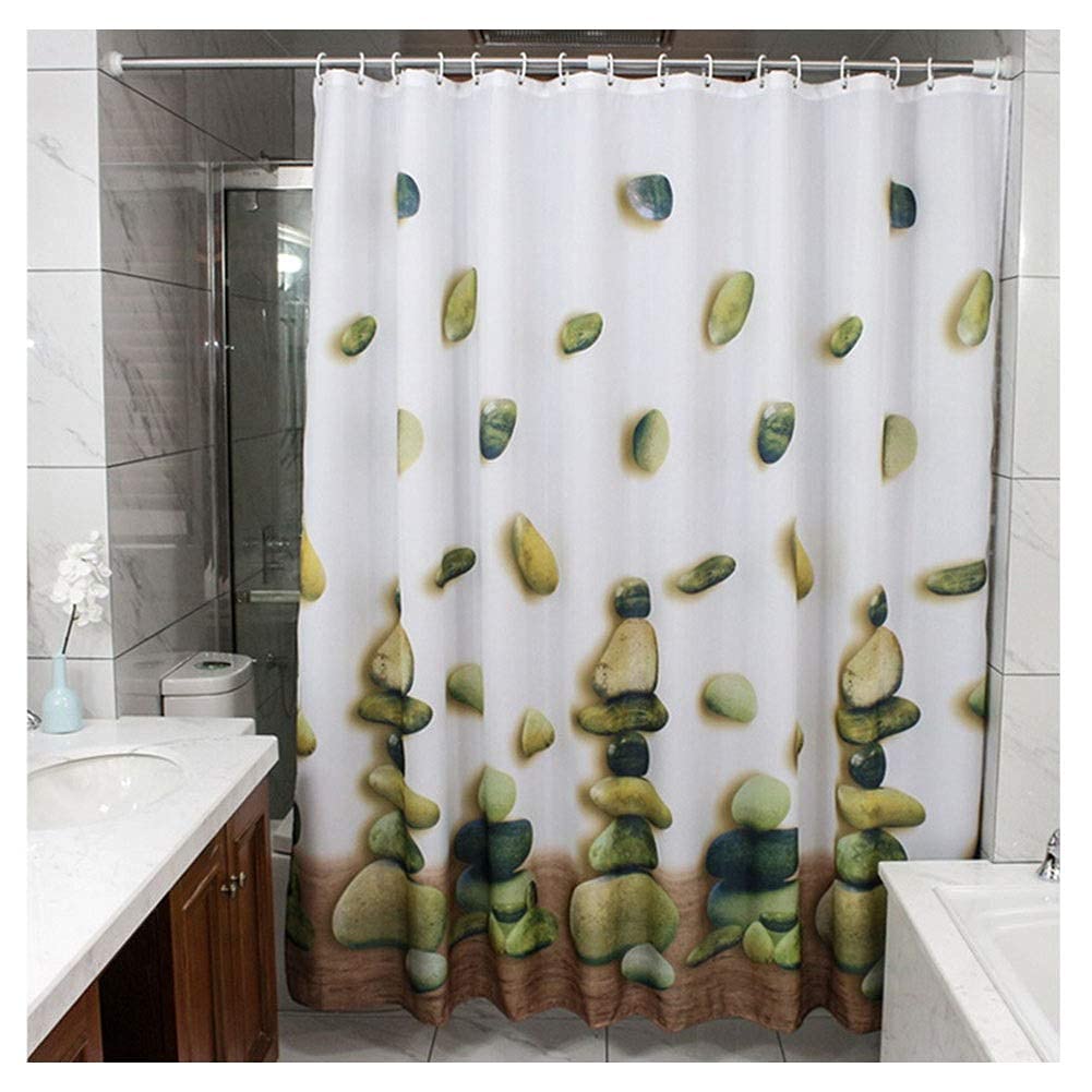 Rideau de douche long en tissu polyester haut de gamme avec ourlet lesté de grande qualité
