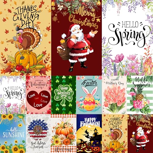 Seasonal Garden Flag Set of 12 Yard Flags for Outside12x18,