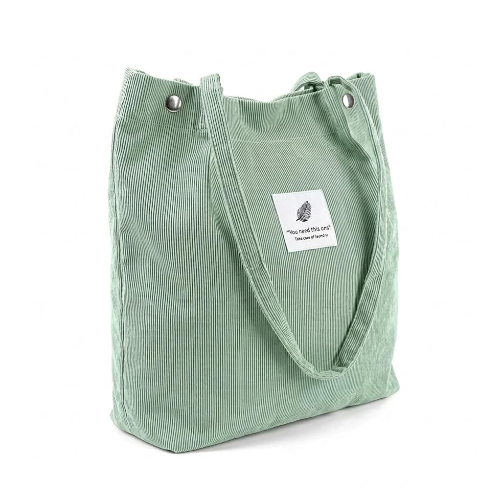 Hand Bags Corduroy Tote Bags For Women Large Capacity Shoulder Bag with Inner Pocket for School Work Shopping Travel Daily Use Grocery Casual-image-7
