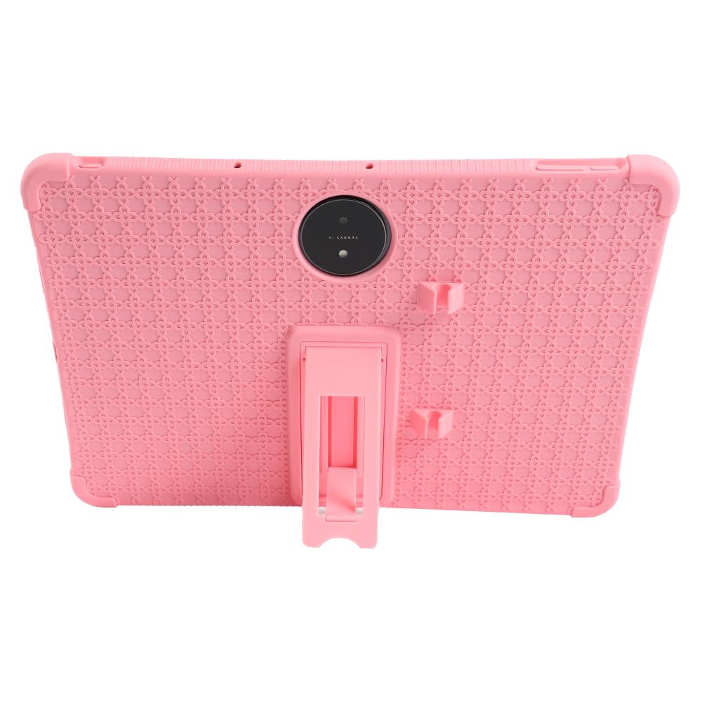 Custodia Antiurto Per Bambini Per T-Mobile Revvl Tab 2 (2025) – EVA Morbida, Leggera, Con Maniglia E Cavalletto – Rosa/Rosso