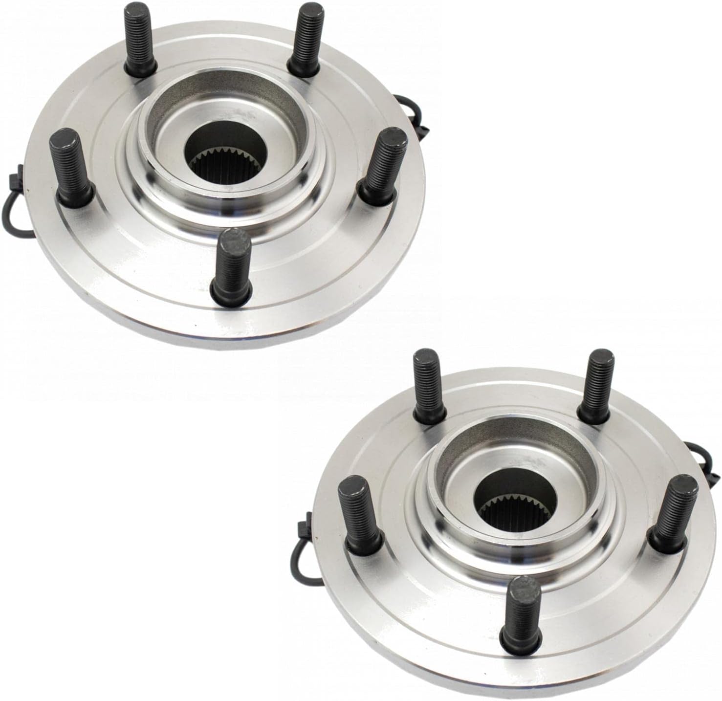 TRQ 2 Piece Rear Wheel Bearing & Hub Assembly Set AWD with ABS Sensor Compatible with 2007-2008 Chrysler Pacifica