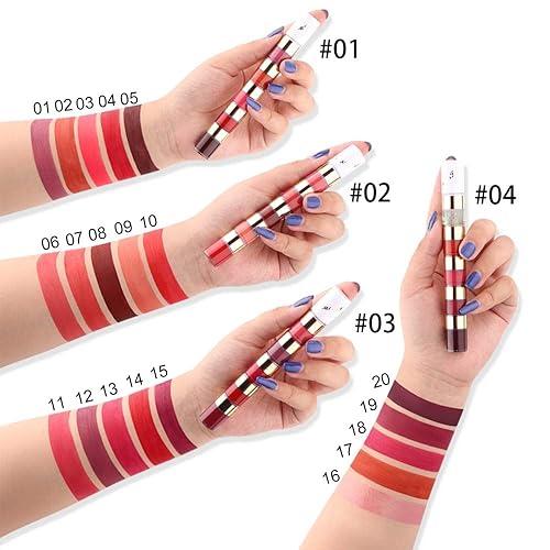 Miniatura 58 de evpct 3 lápices labiales líquidos mate azul oscuro, negro, morado, mate, brillo de labios, juegos de maquillaje a prueba de manchas, cara de cráneo