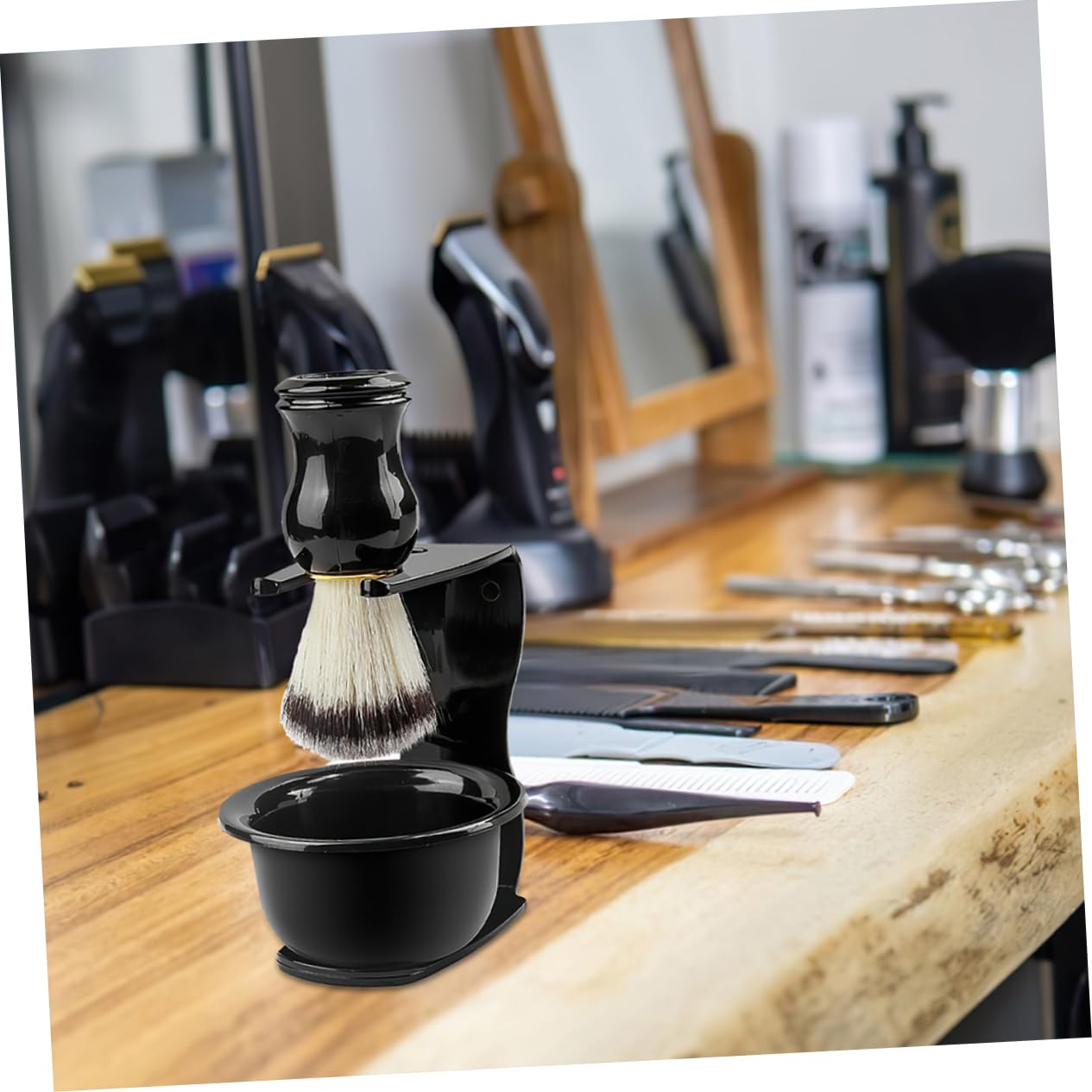 HAPINARY Safety Razor Stand Razor and Brush Holder Shave Brush Stand Organizer Set