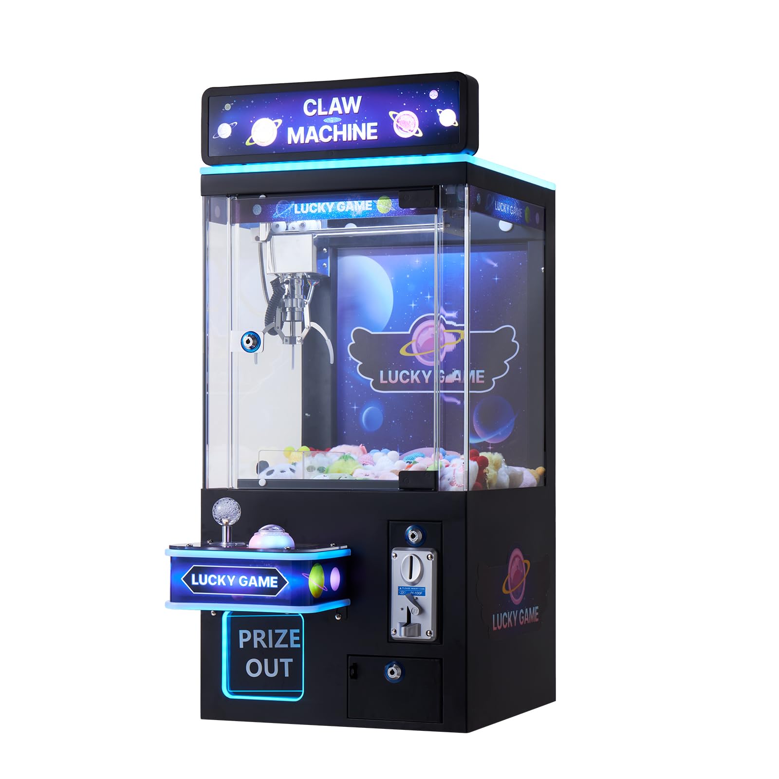 VEVOR Machine à Pince Attrape Peluche Fête Foraine 60 W Jeu Arcade avec Effets Lumineux Sonores Mode Griffe s'adapte aux Peluches 40-80 mm pour Salles de Cinéma, de Jeux Domestiques, Noir et Violet