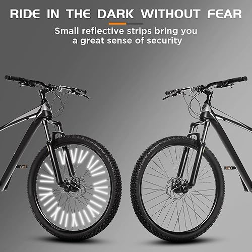 Miniatura 6 de Reflector de radios para bicicleta, reflectores de radios de bicicleta de visibilidad de 360, clips reflectantes impermeables para bicicletas,