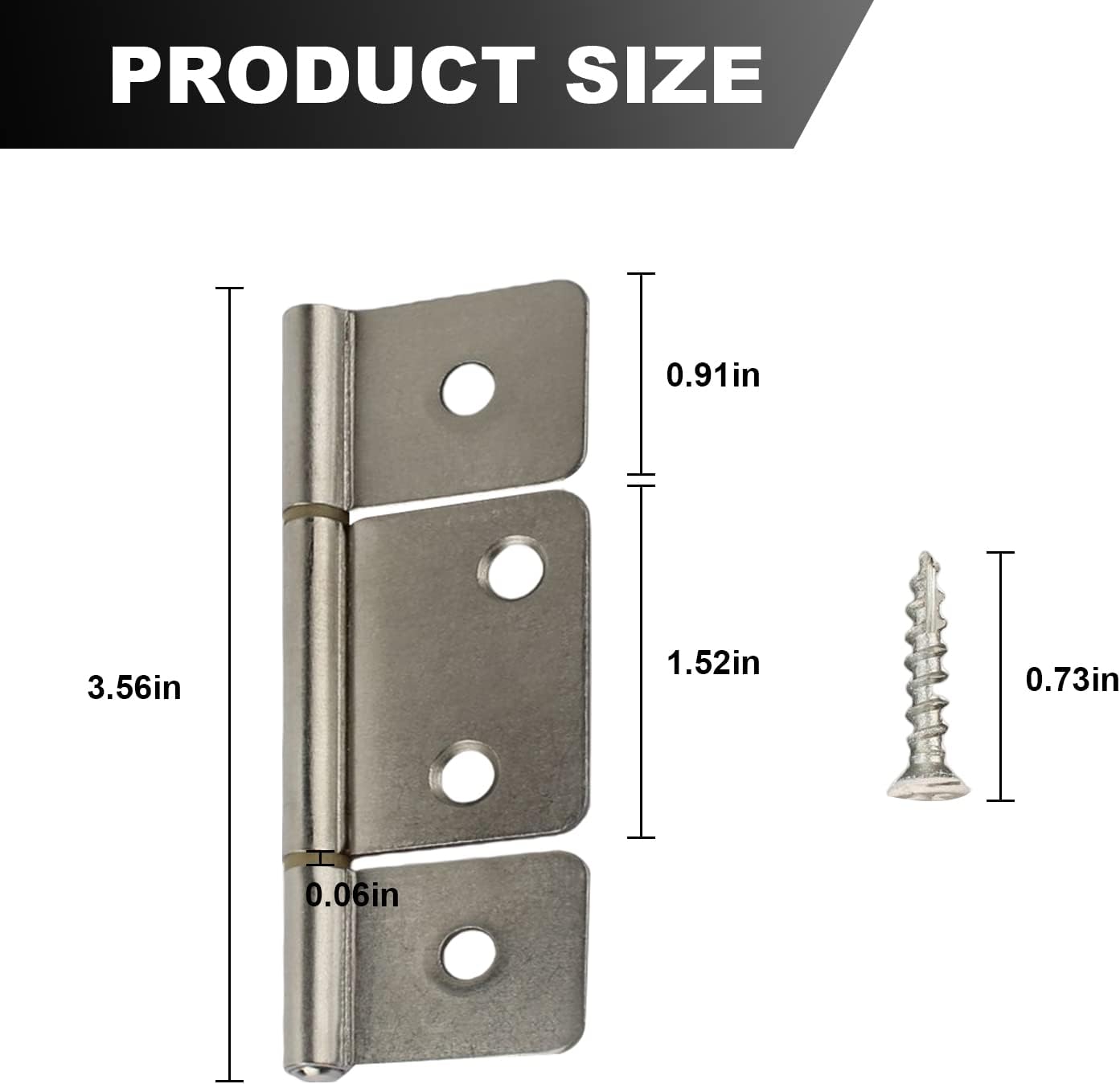 Three Leaf Non-Mortised Hinge for Mobile Home & RV Interior 8 Packa Satin Nickel Door Hinges with Screws
