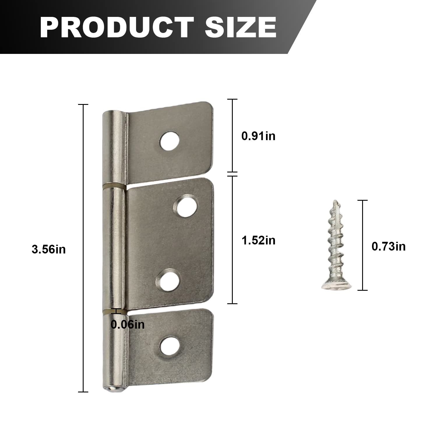 Silver Three Leaf Hinges - 6 Pack -2 Silver Three Leaf Hinges - 6 Pack -2