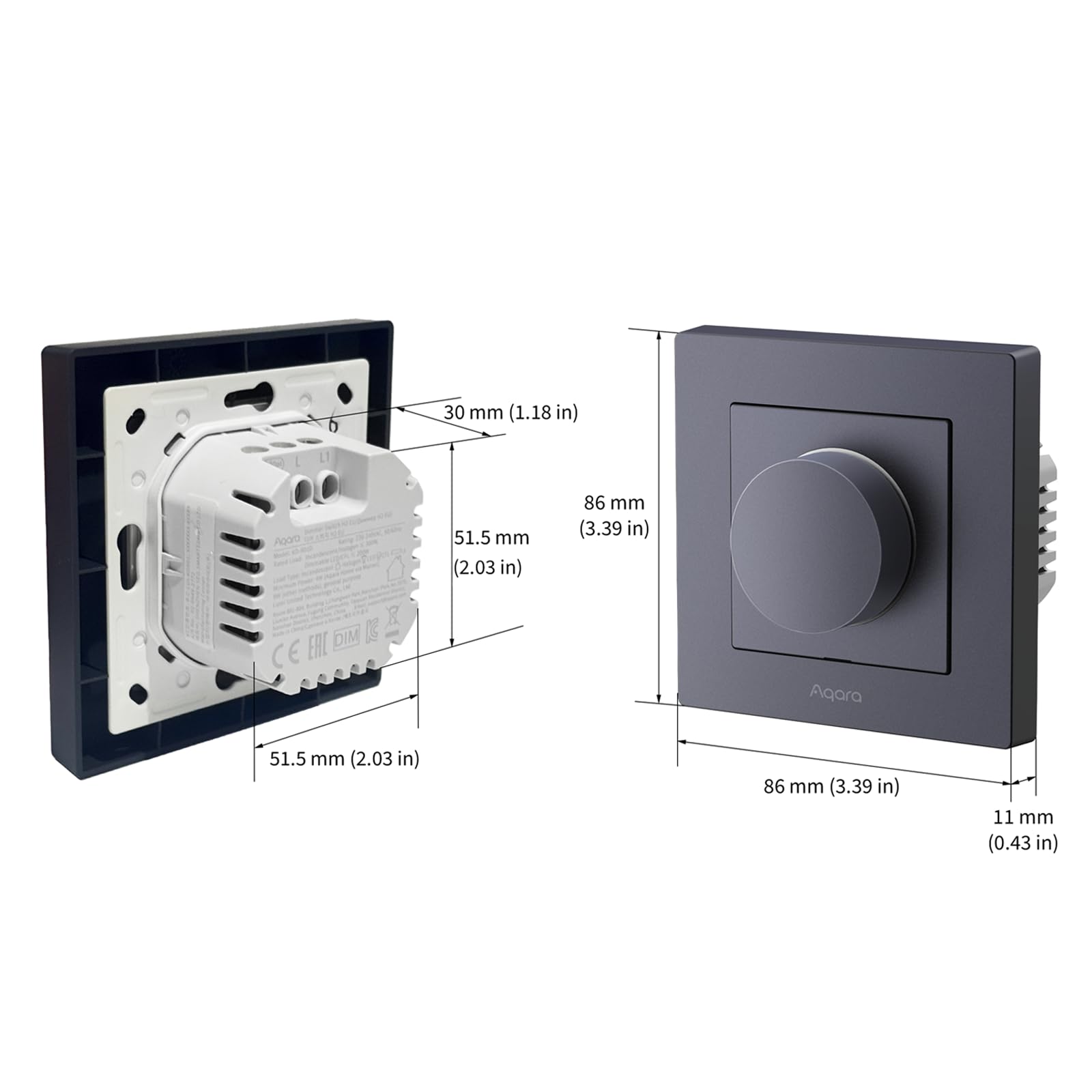 Aqara Dimmer Switch H2 EU –Thread/Zigbee Protocol, 2-in-1 Neutral, Single Switch, 200W, for dimmable LED/CFL/incandescent/Halogen/ELV Lights, Supports Apple Home, Alexa, Home and Matter, Grey — Amazon image 7